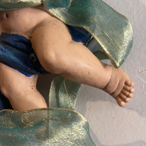 Antique Beautiful and unique Angel playing the harp wall deco or ornament - Picture 8 of 10